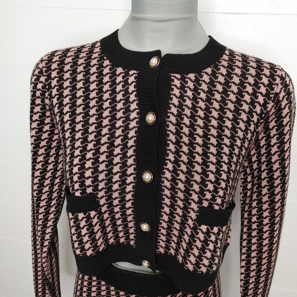 Majorelle Carrie houndstooth knit skirt set S - Picture 5 of 16